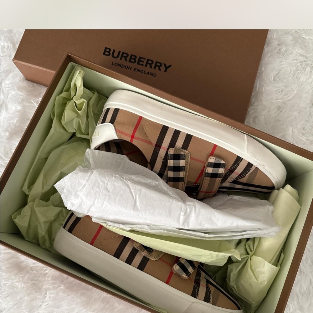 Kids Burberry Checkered Sneakers